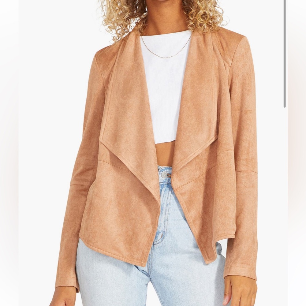 BB Dakota by Steve Madden Faux Suede Drape Jacket | Camel | NWT